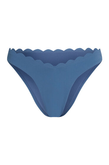 Hunkemöller Højskåret Bikinitrusse Scallop Blå