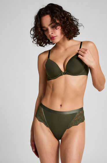Se Hunkemöller Brasiliansk trusse Kaiden Grøn hos Hunkemøller