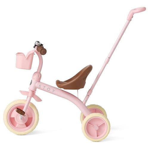 Stoy Vintage Trehjulet Cykel Med Forældrehåndtag Candy Pink 2-4 Y      Drenge, Piger