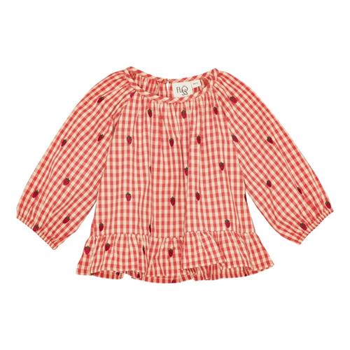Flöss Molly Bluse Berry Gingham  Berry Gingham-92 cm  Rød  92 cm  Piger