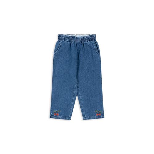 Konges Sløjd GOTS Magot Bukser Med Frynser Denim Blue  Denim Blue 12 months  Blå  12 måneder  Piger