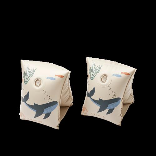 Liewood Shirley Trykte Svømmevinger 2-pak Sea Creature / Sandy  Sea Creature / Sandy-15-30 kg  Creme  15-30 kg  Drenge, Piger