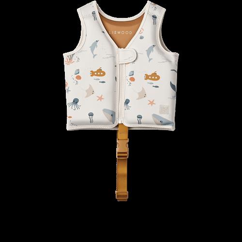 Liewood Dove Svømmevest Sea Creature Sandy  Sea Creature Sandy 19-30 kg  Beige  19-30 kg  Drenge, Piger