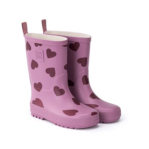 Kuling Viken Gummistøvler Mauve Hearts  Mauve Hearts-33 EU  Lyserød  33 EU  Drenge, Piger