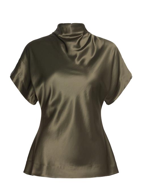 Malina | Otilia Draped Half Polo Top | M