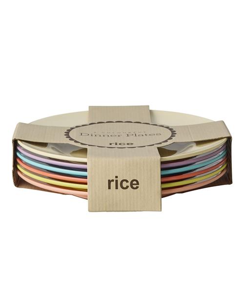 RICE 6-pak Middagstallerkener Glory Days Colors  Glory Days Colors One Size  Blå  One Size  Drenge, Piger