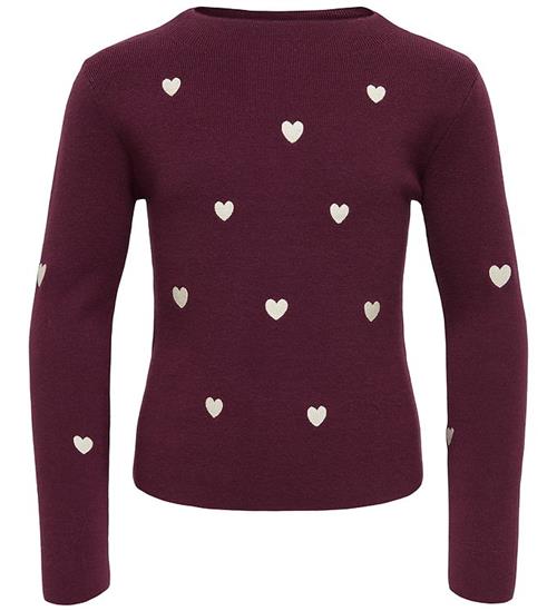 Kids Only Bluse - Strik - KogHearts - Winetasting/Egret