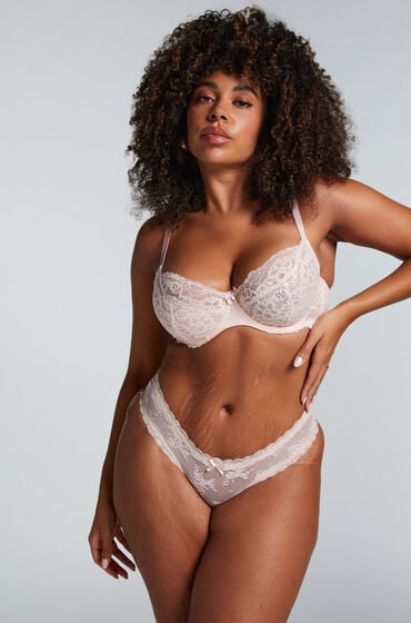 Hunkemöller Brasiliansk trusse V-shape Mesh Lyserød