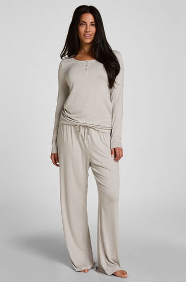 Hunkemöller Pyjamas Bukser Stribet Jersey Grå