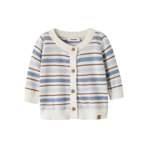 LIL ATELIER Strik Cardigan Hito Coconut Milk Dusty Blue