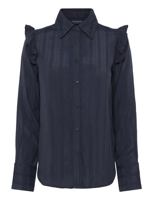 Lexington Clothing | Jacquard Weave Ruffle Blouse | M