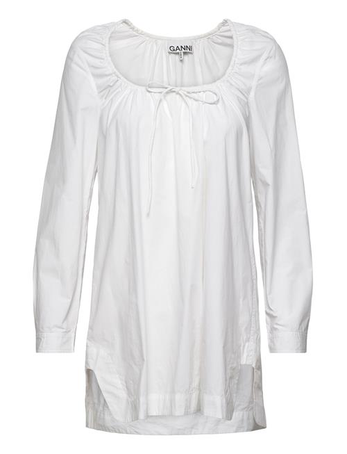 GANNI | Cotton Poplin Square-Neck Mini Dress | 38