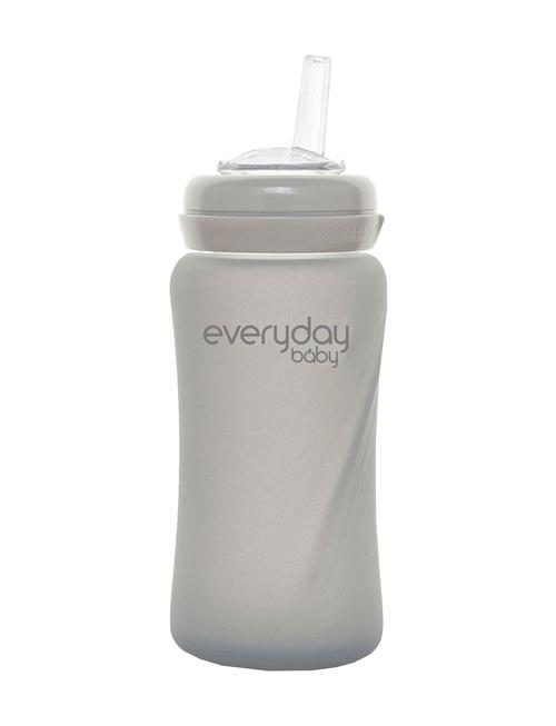 Everyday Baby | Glass Straw Bottle Healthy + Quiet Grey | 240 ml