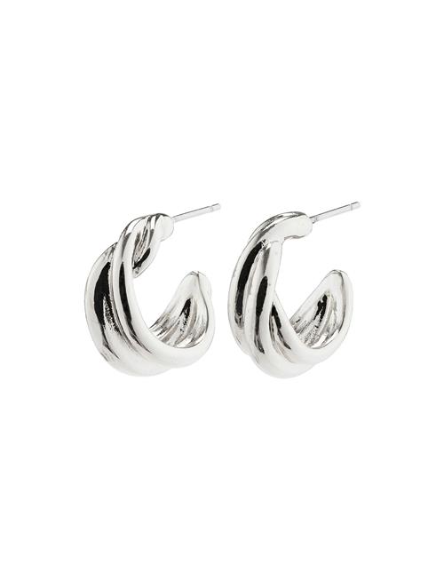 Pilgrim | Courageous Twirl Huggie Hoop Earrings Silver-Plated | ONE SIZE
