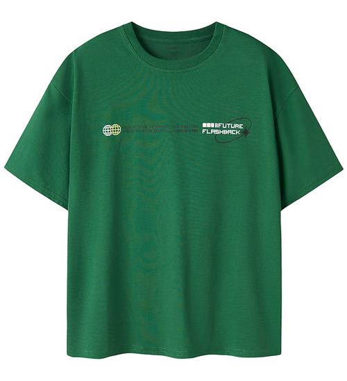 Name It T-shirt - NkmLap - Verdant Green m. Print