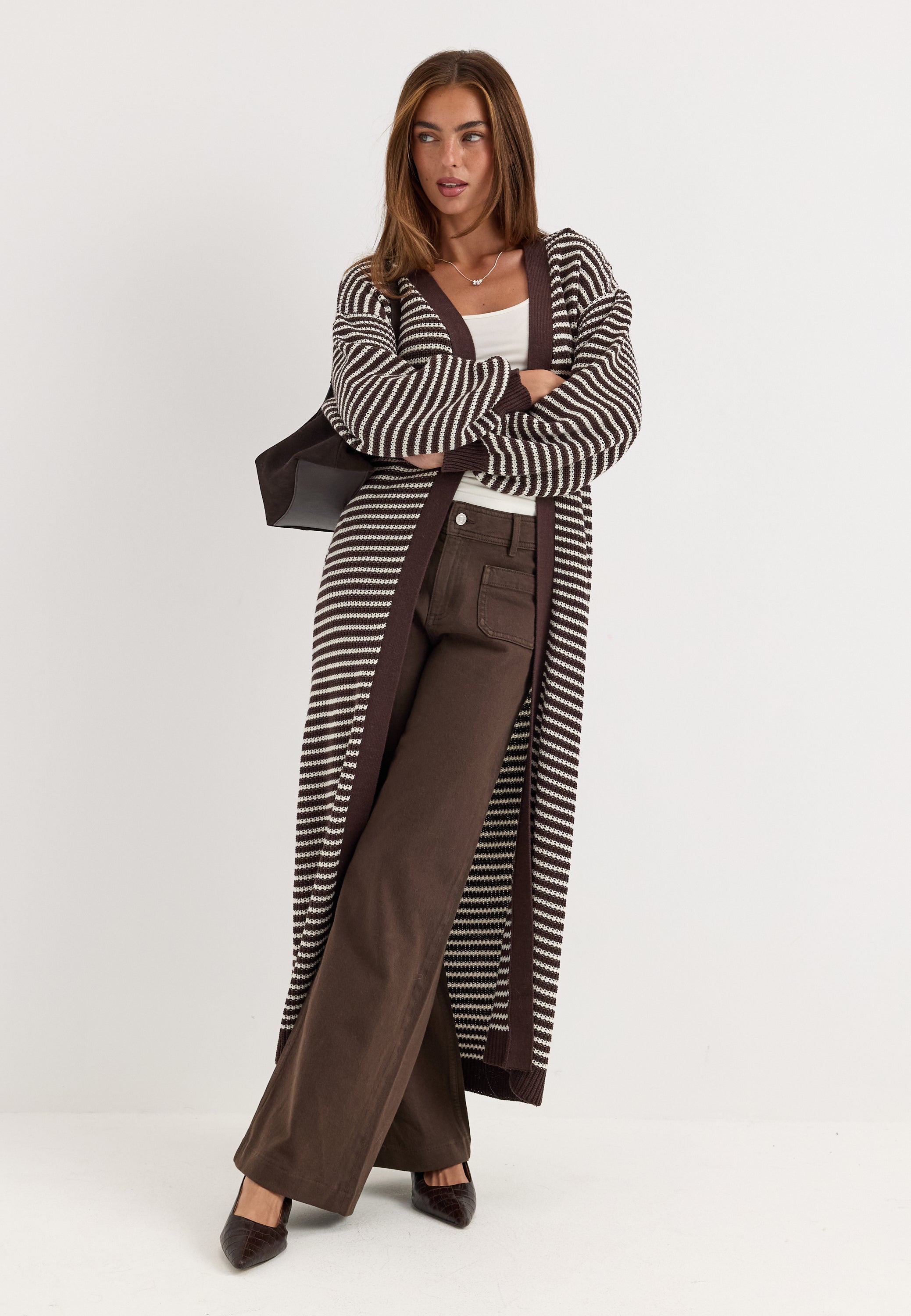 BUBBLEROOM Knitted Maxi Cardigan