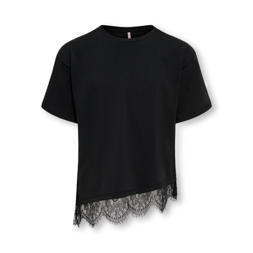 ONLY KIDS T-shirt Kamil Assymetric Black Lace