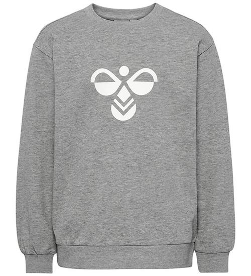 Hummel Sweatshirt - hmlJr Reg Tukas - Gråmeleret m. Logo
