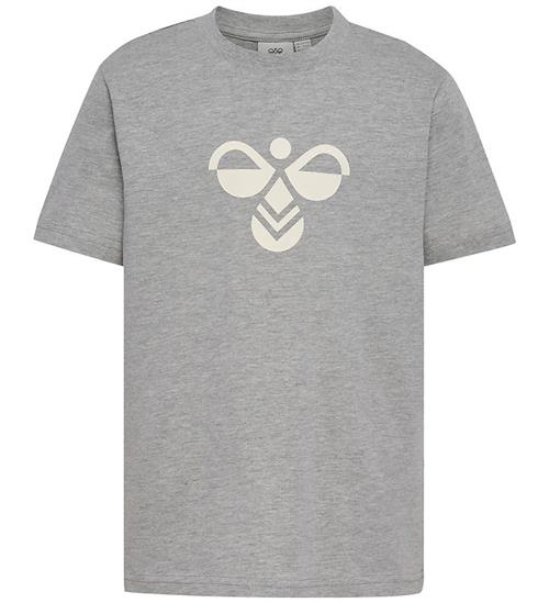 Hummel T-Shirt - hmlJR Reg Tukas - Gråmeleret m. Logo