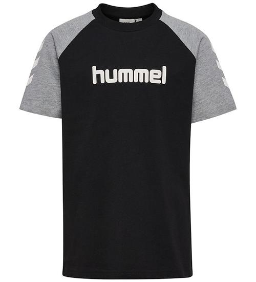 Hummel T-Shirt - hmlJR Logo - Sort/Gråmeleret