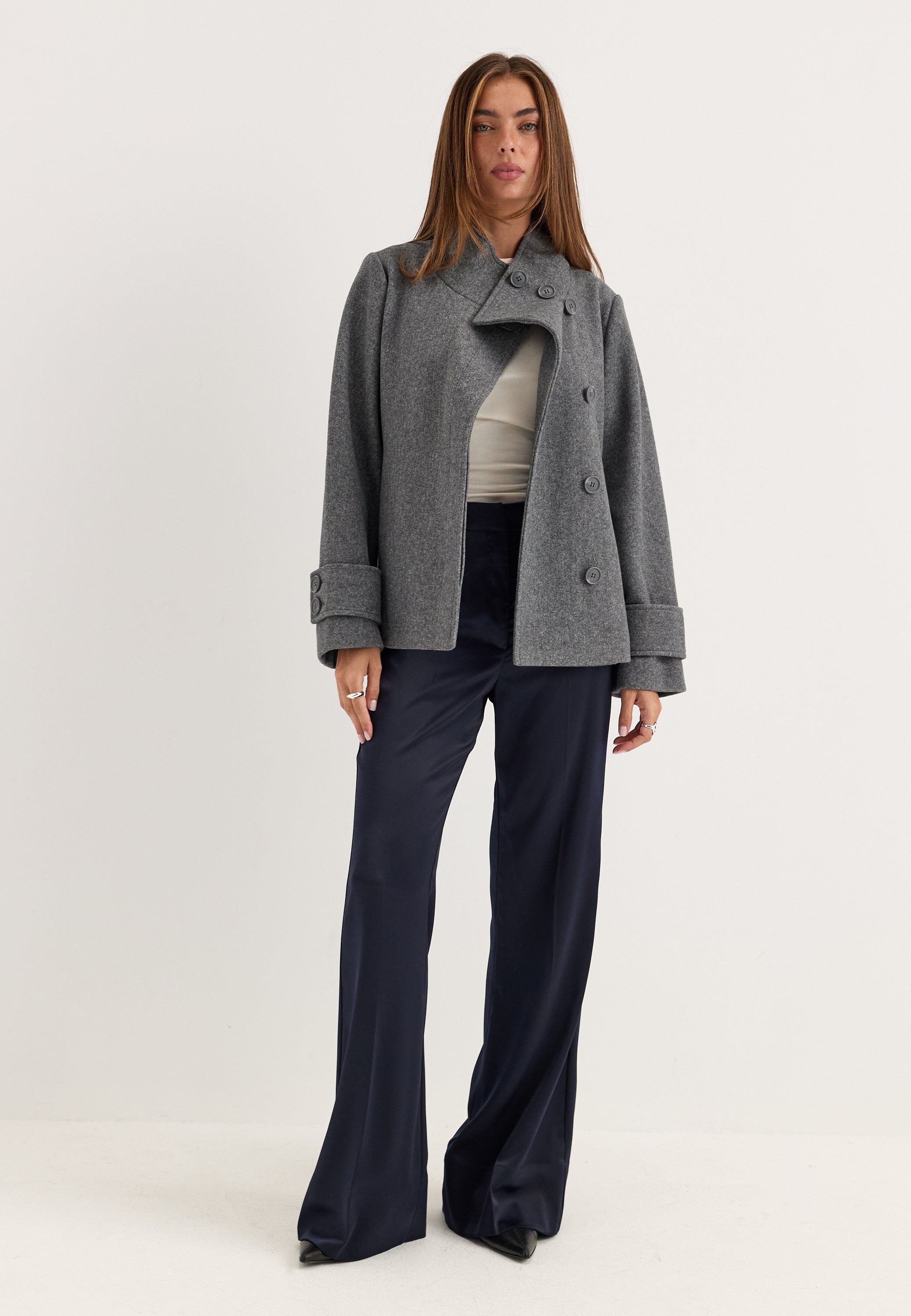 BUBBLEROOM High Neck Short Coat