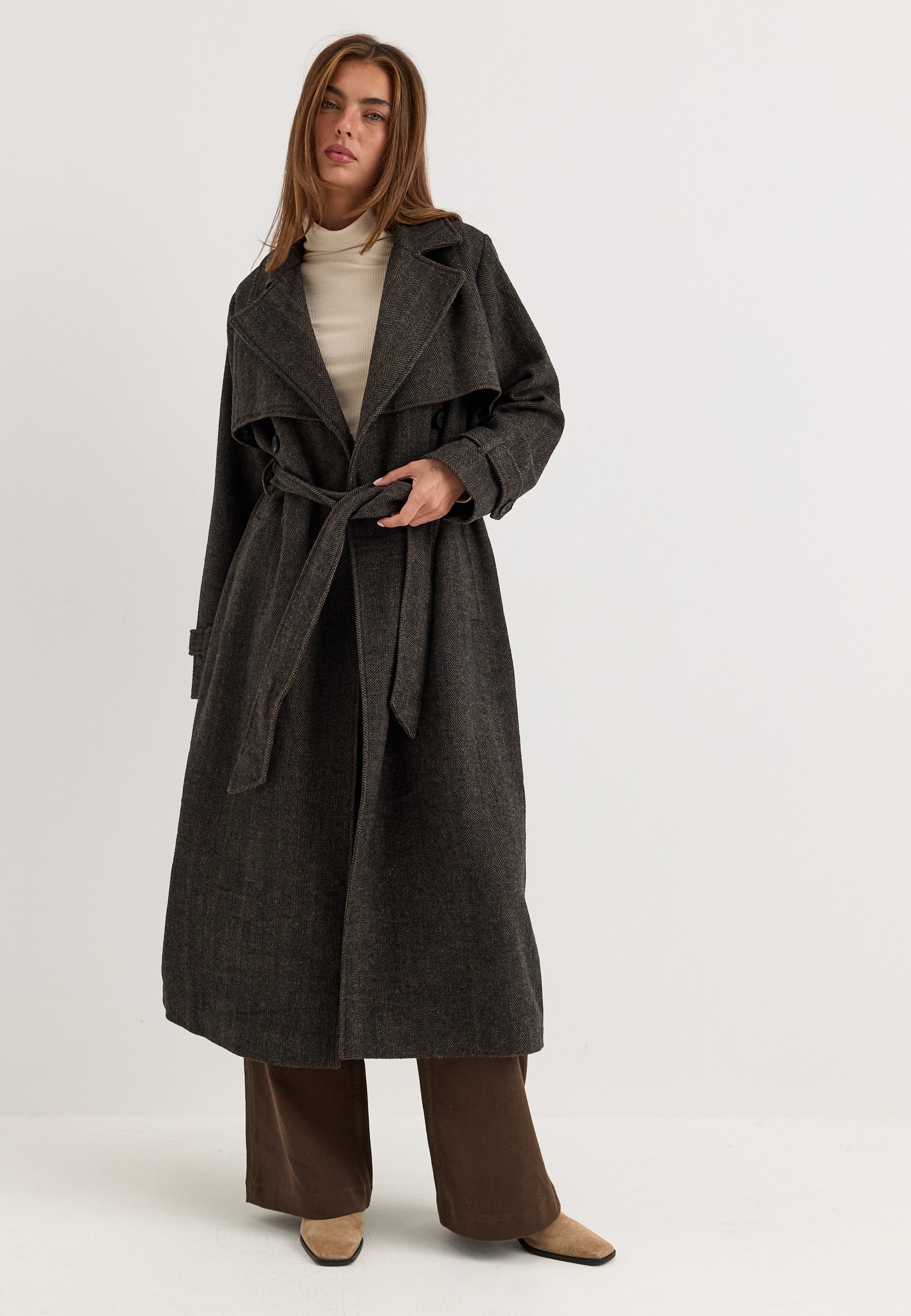 BUBBLEROOM Tweed Trench Coat