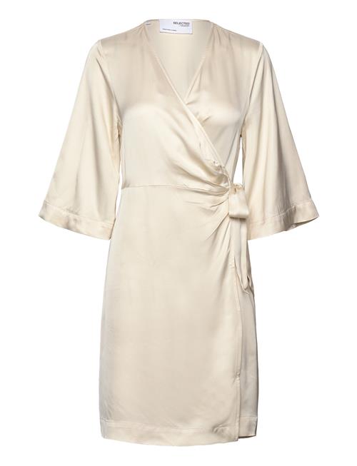 Selected | Slffranziska 3/4 Short Satin Wrap Dress | 36