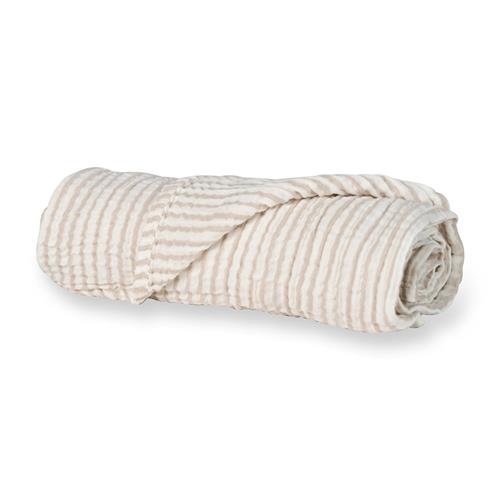 Quax XL Muslin-tæppe Stripes  Stripe Beige White  XL  Beige  One Size  Drenge, Piger