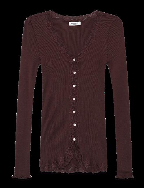 Rosemunde | Silk Cardigan W/ Lace | L