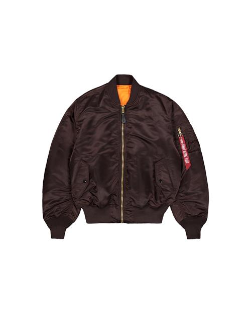 ALPHA INDUSTRIES Overgangsjakke 'MA-1 Heritage'  mørkebrun / orange