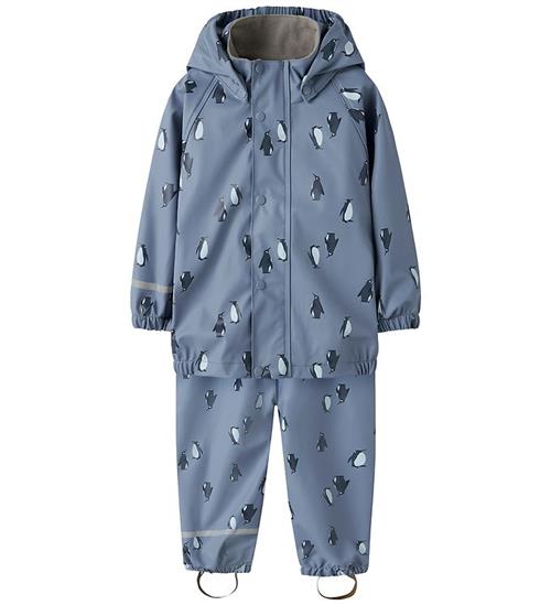 Name It Regntøj m. Seler - PU - NmmDry10 - Country Blue m. Pingv