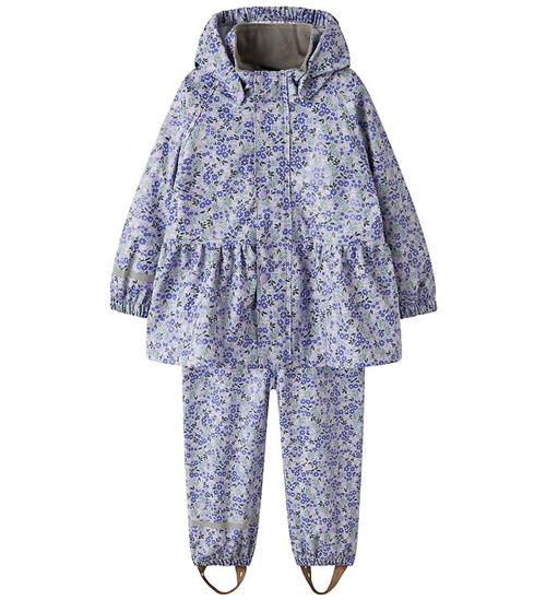 Name It Regntøj m. Seler - PU - NmfDry10 - Lavender m. Blomster
