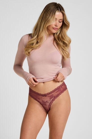 Hunkemöller Brasiliansk trusse V-shape Mesh Lilla