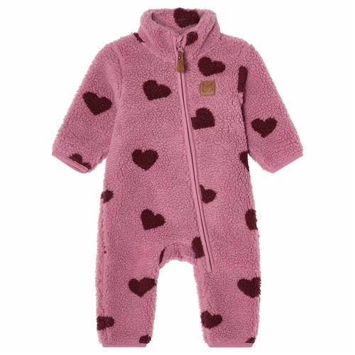 Kuling Austin Pile Fleece-overtræksdragt Hearts  74 cm  Lilla  74 cm  Drenge, Piger