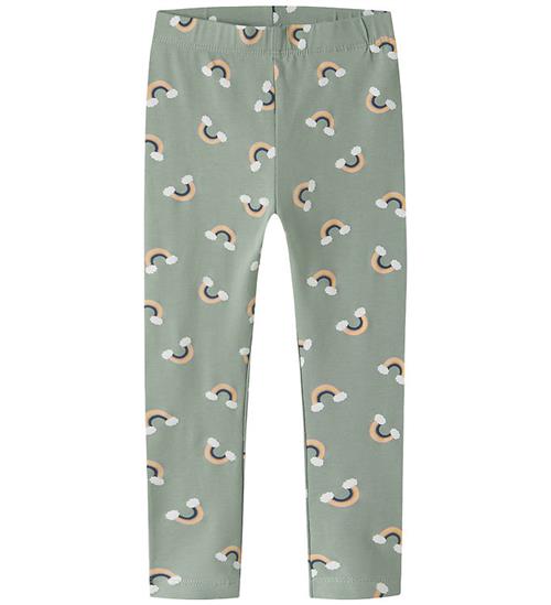 Name It Leggings - NmfVivian - AOP - Green Milieu/Rainbow