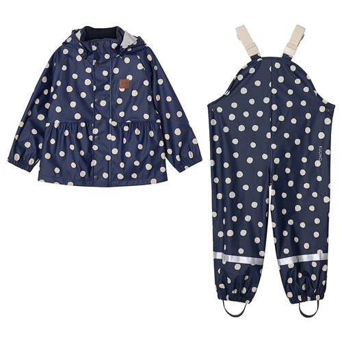 Kuling Toulouse Uforet Regnsæt Navy Polka Dots  Navy Polka Dots-74/80 cm  Marineblå  74/80 cm  Piger