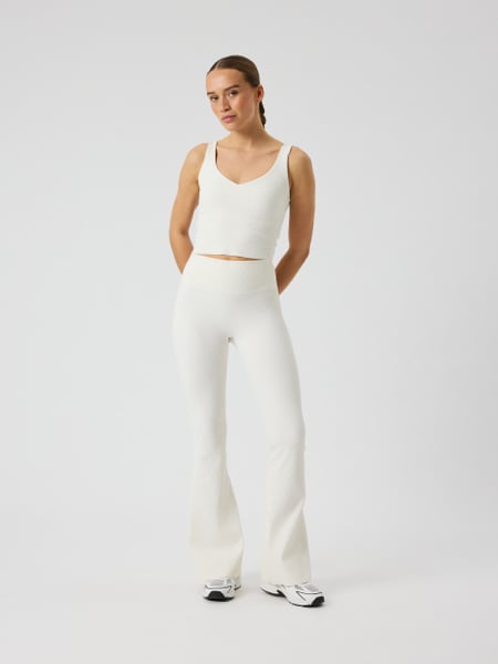 Björn Borg Studio Ribbed Flare Tights Regular Hvid, S