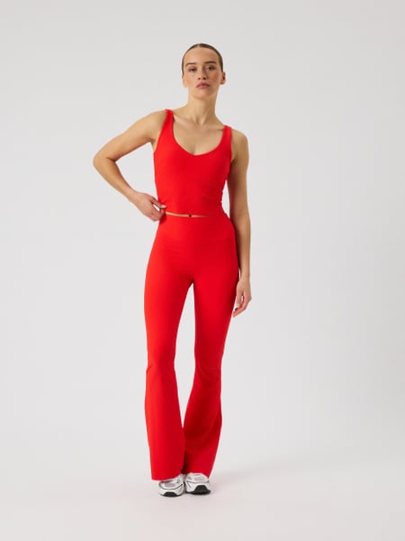 Björn Borg Studio Ribbed Flare Tights Regular Rød, XXL