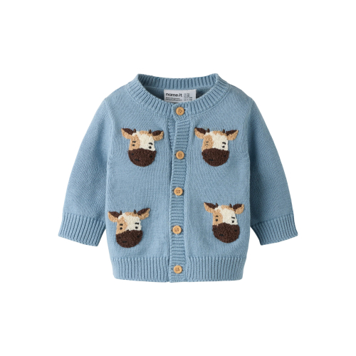 NAME IT Strik Cardigan London Ashley Blue Cow