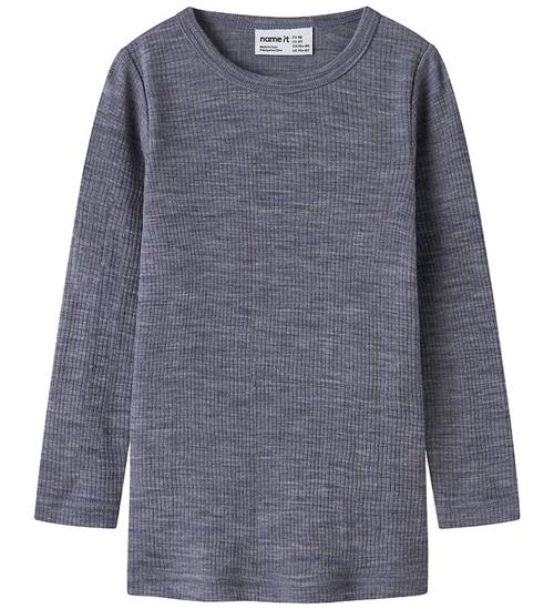 Name It Bluse - Uld - Rib - Noos - NmnWax - Folkstone Gray