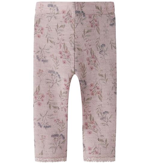 Name It Leggings - Uld - Noos - NbfWang - Violet Ice/Flowers And