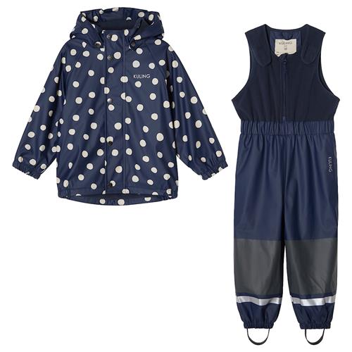 Kuling Ottawa Foret Regnsæt Navy Polka Dots  Navy Polka Dots-122/128 cm  Marineblå  122/128 cm  Drenge, Piger
