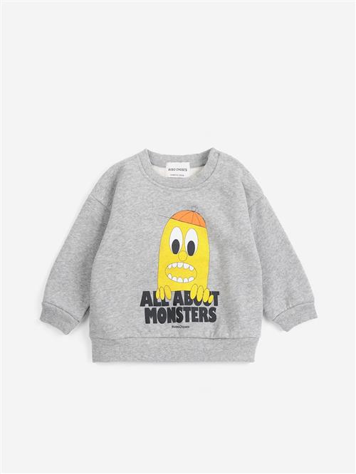Bobo Choses Bigtooth Lemon Sweatshirt Light Heather Grey  Light Heather Grey 3 Months  Grå  3 måneder  Drenge, Piger