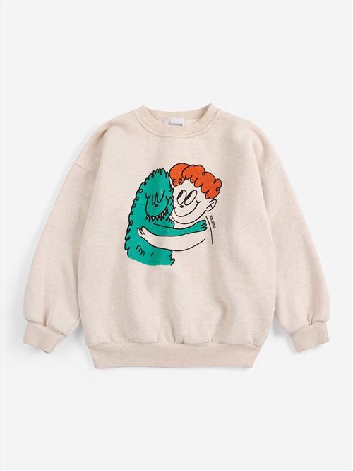 Bobo Choses Hug Hairy Monster Sweatshirt Beige  Beige 6-7 Y  Beige  6-7 år  Drenge