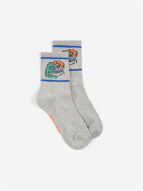 Bobo Choses Hug Hairy Monster Korte Sokker Light Heather Grey  Light Heather Grey 35-37 EU  Grå  35-37 EU  Drenge