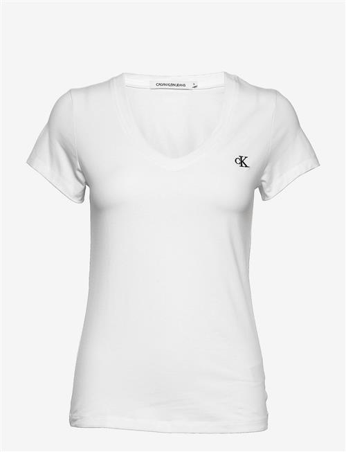 Calvin Klein Jeans | Ck Embroidery Stretch V-Neck | XXS