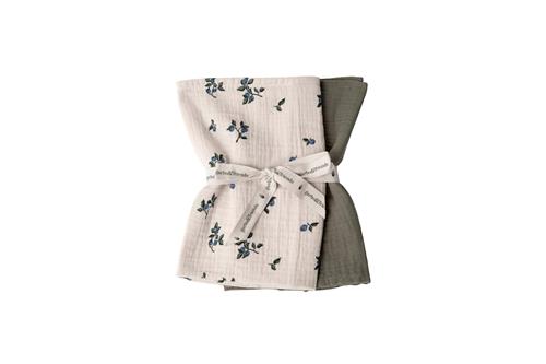 garbo&friends 2-pak Muslin-tæpper, 60 X 60 Cm Blueberry  Blueberry  One Size  Beige  One Size  unisex