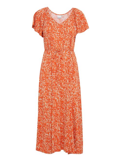ICHI Kjole 'Aya'  beige / orange / hvid