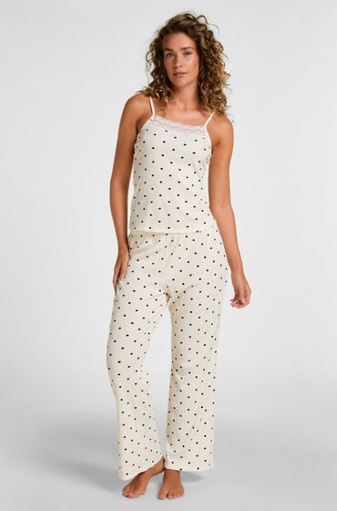 Hunkemöller Pyjamas Sæt Dots Hvid
