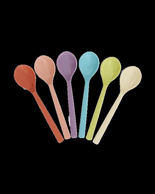 RICE Sæt Med 6 Teskeer I Melamin Multicolor  Multicolor One Size  Rød  One Size  Drenge, Piger